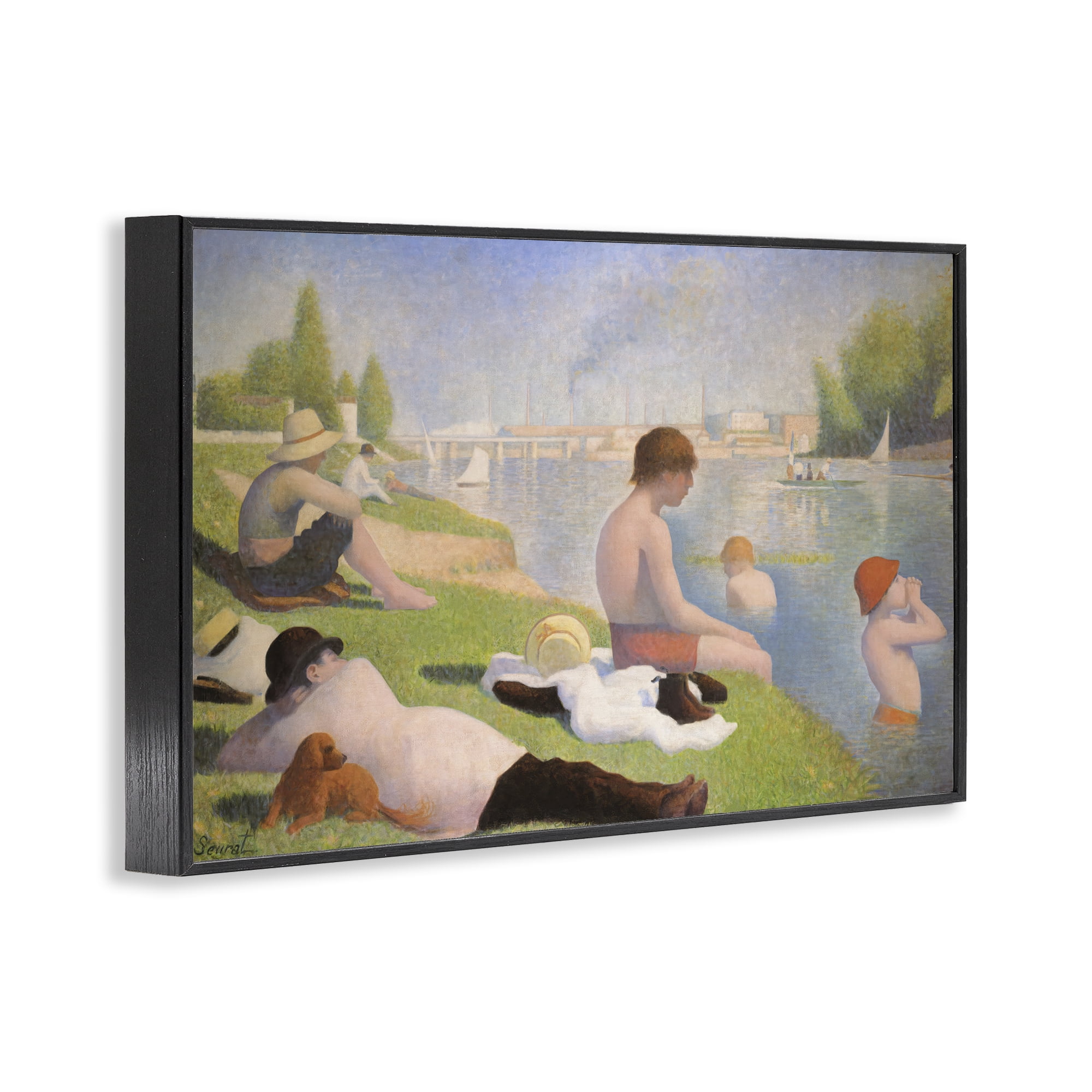 Stupell Industries Afternoon Bathers Georges Seurat Black Framed Giclee Art, design by Georges Seurat