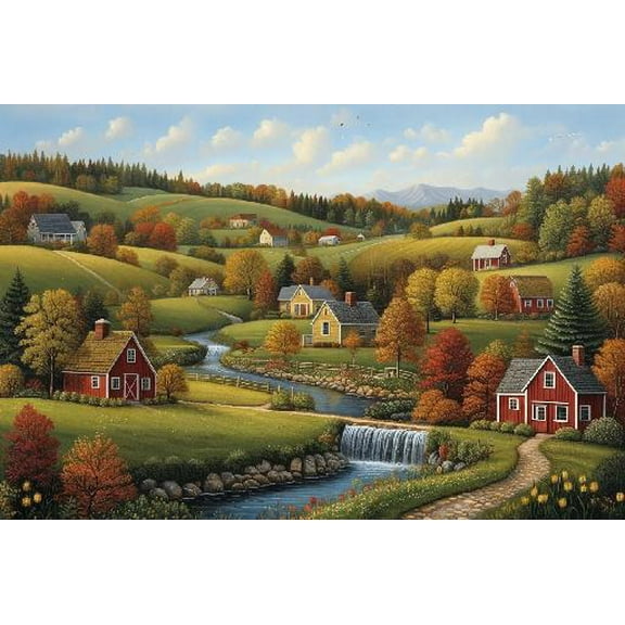 300 Pieces Jigsaw Puzzles for Adults Teens Charles Wysocki Gingernut Valley Fun Game Props Educational Toys Difficult Puzzles,Puzzle Accessories,Brain Development Games