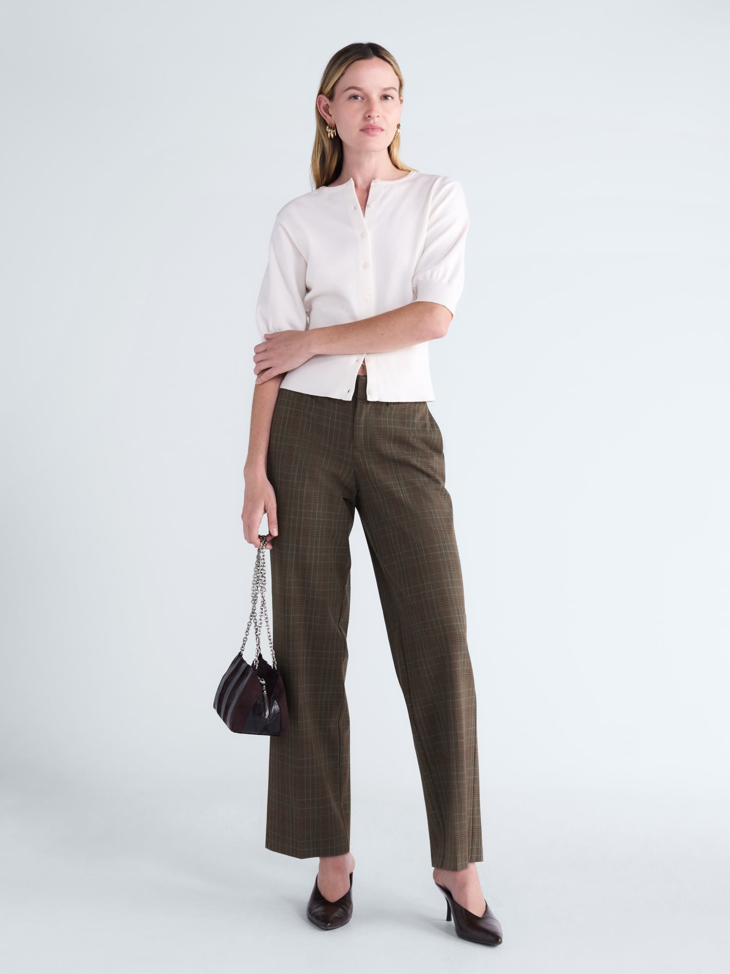 Scoop Women's and Women's Plus Low Rise Crease Trousers, 30'' Inseam, Sizes 0-28W