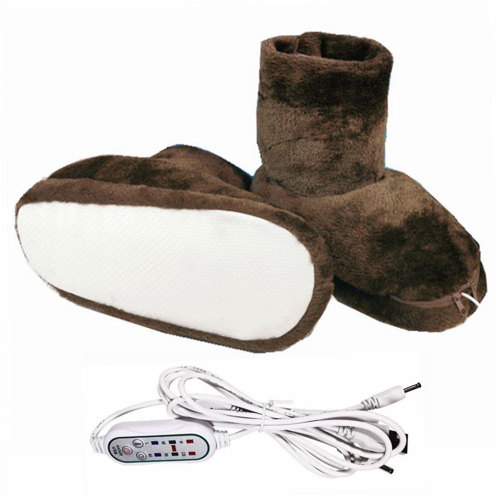 DPTALR USB Heated Slippers Heated Feet Warmer Winter Office Heating Shoes Plug Electric Heating Boots Feet Warm Plush Indoor Comfy Slippers
