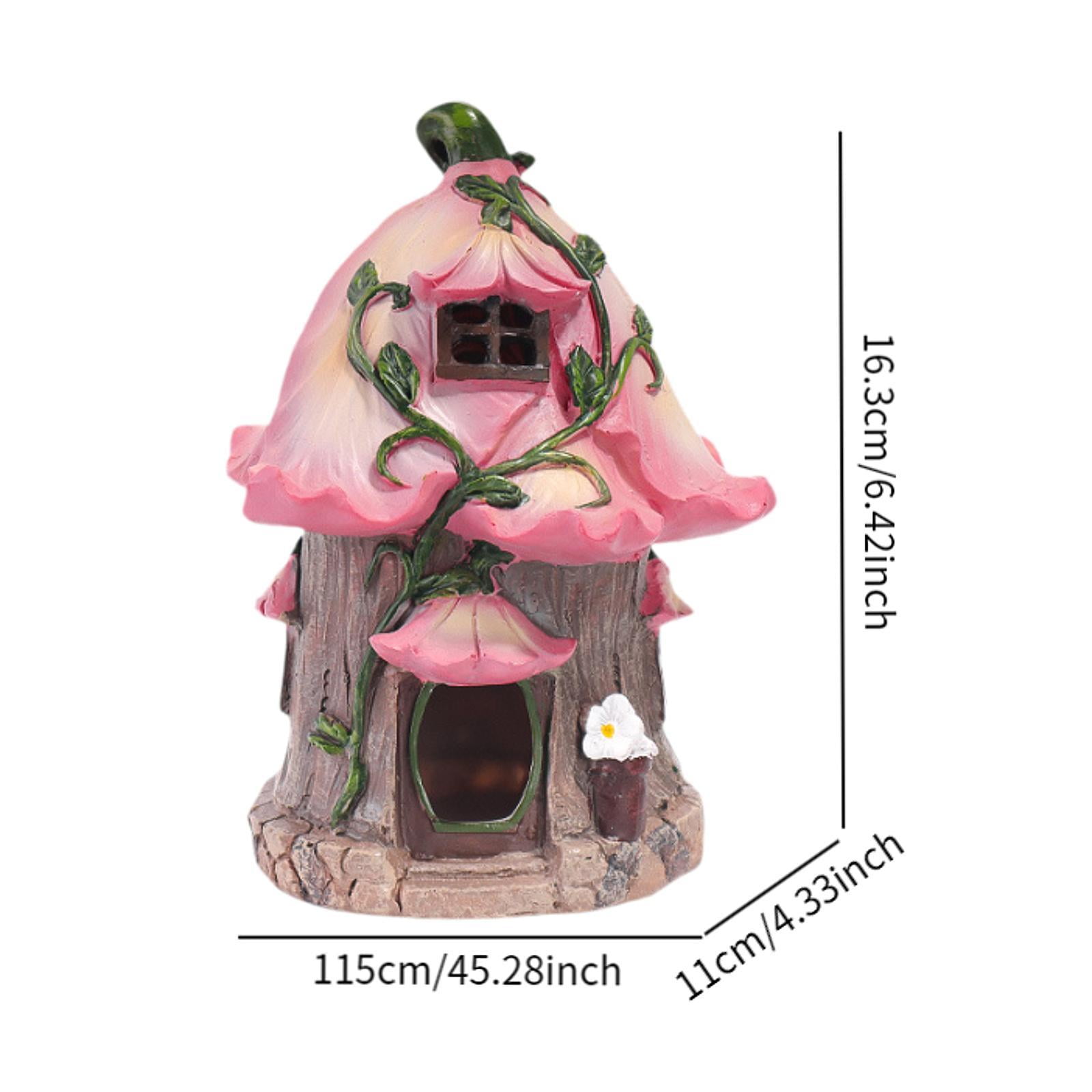 simhoa Fairy Garden Decor House Statue Sculpture,Creative, House, Resin Statue for Outdoor, Yard, Decoration