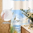 thumbnail image 3 of No Hook Shower Curtain, Coastal Birds Shower Curtains for Bathroom with See Through Top Window, Blue Sky Heron Seabird Tropical Beach Waterproof & Washable Bath Curtain Narrow 54"x78", 3 of 9