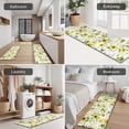 thumbnail image 5 of White Green Leaf Sunflower Pattern Kitchen Rugs Sets Of 3,Kitchen Runner Rugs Non Skid Washable,Decorative Kitchen Floor Mats for Kitchen,Sink,Laundry,17"x30"+ 17"x47" + 17"x59", 5 of 6