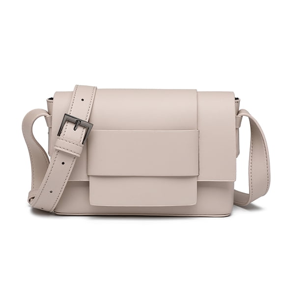 Alikpop Women's Gray PU Crossbody Bag, Adjustable Strap Minimalist Shoulder Purse for Work Daily