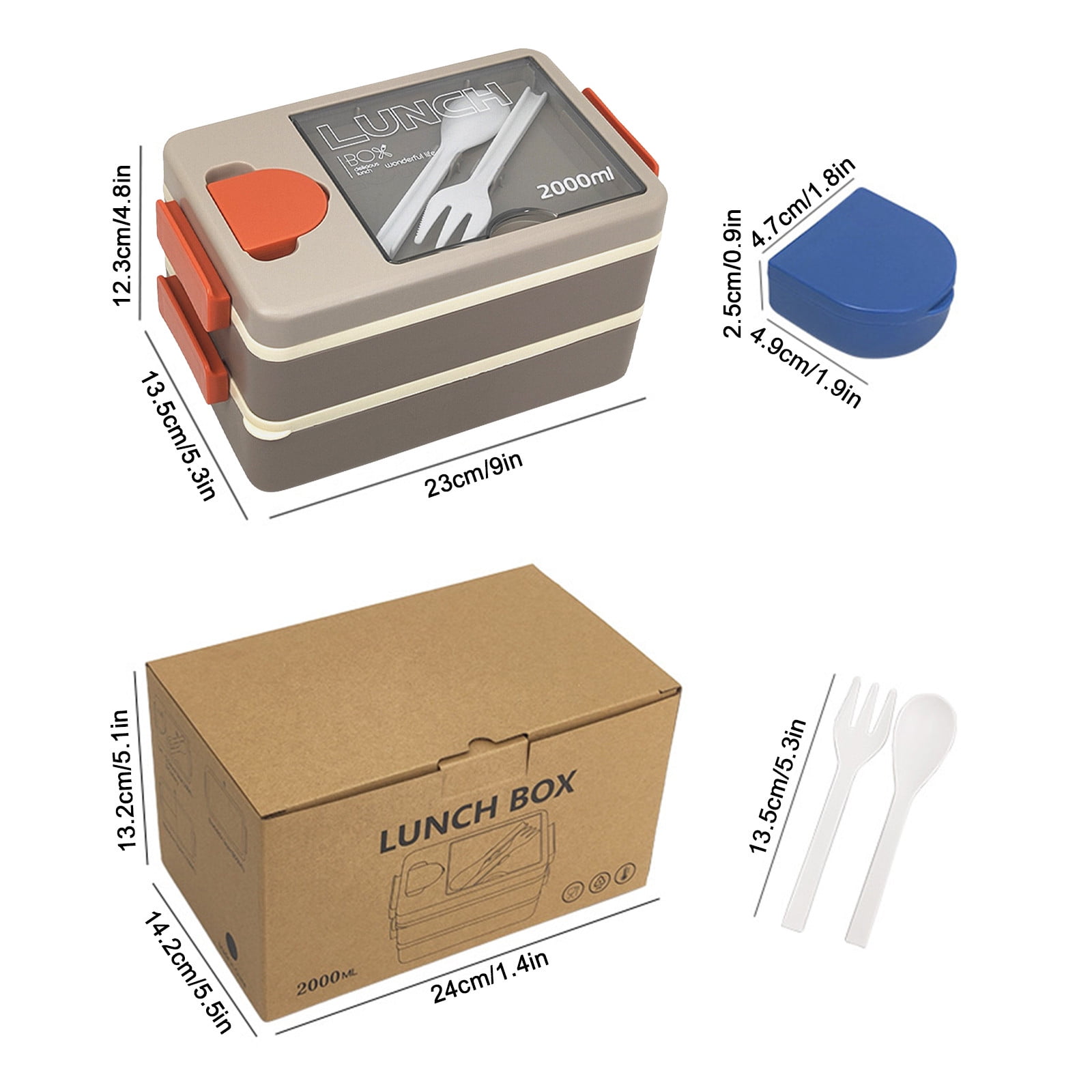 UttpKLBx Plastic Food Storage Containers Stackable Lunch Container Lunch Salad Containers for Adults Adult Snack Box Containers, Bento Lunch Box With Bag (Blue)