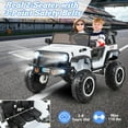 thumbnail image 6 of OLAKIDS 24V Ride on Car, 4WD/2WD Switchable 2 Seater Electric Vehicle Truck Jeep with Remote Control, Music, USB, MP3, Battery Powered Toy for 3+ Kids Toddler Boys Girls, 6 of 10