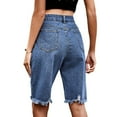 thumbnail image 5 of Kaemgyyd Jean Shorts for Women High Waisted Stretchy Straight Leg Denim Shorts Fashion Ripped Capris Summer Casual Clothes, 5 of 7
