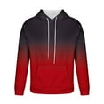 thumbnail image 4 of Dagegui Sweatshirts for Men Lightweight Running Athletic Tops Long Sleeve Hooded Pullover Trendy Gradient Color Hoodies with Pocket Red M, 4 of 6