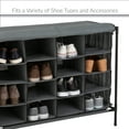 thumbnail image 4 of Simplify 16 Compartment Shoe Cubby Organizer with Cover in Grey, 4 of 10