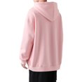thumbnail image 3 of Beiwei Men Leisure Hooded Neck Hoodies Long Sleeve Casual Pullover Mens Solid Color Fall Fleece Sweatshirts Pink XL, 3 of 3