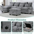 thumbnail image 5 of MOONMIS 106" U Shape Sectional Sofa Cloud Couch for Living Room, Upholstery Comfy Modular Sofas, 4 Seat Chenille U-Shaped Sleeper Sofa with Chaise Lounge, Ottoman & Pillows, 5 of 6