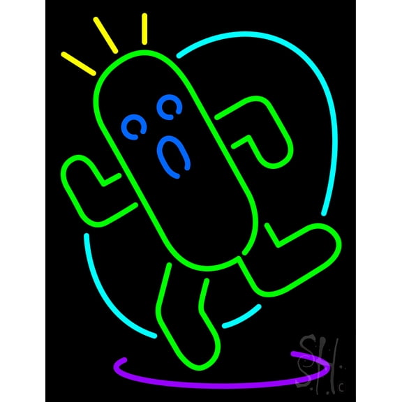 Cactuar LED Neon Sign 24 x 31 - inches, Clear Edge Cut Acrylic Backing, with Dimmer - Bright and Premium built indoor LED Neon Sign for Bar decor.