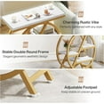 thumbnail image 6 of End Table for Living Room, 3-Tier Faux Marble Side Table with Storage, Wood Narrow Sofa Side Table with Geometric Metal Frame, Modern Nightstand and Bedside Table for Bedroom, Gold & White, 6 of 14