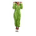 thumbnail image 3 of Transemion Pyjama en Molleton Surdimensionné Liquidation Facile à Porter Combinaison à Manches Longues Machine Vert 4TG, 3 of 6