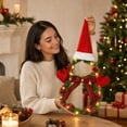 thumbnail image 5 of Ywbawe 21in Christmas Wreath with Lights Snowman Shaped Wicker Ring Christmas Tree Ornament for Home Door Hanging, 5 of 8