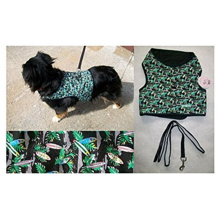 FASHION PRINT No Choke XL Harness Vests For Dogs - Smaller Dog Vest Harnesses(Hawaiian Surf Boards)
