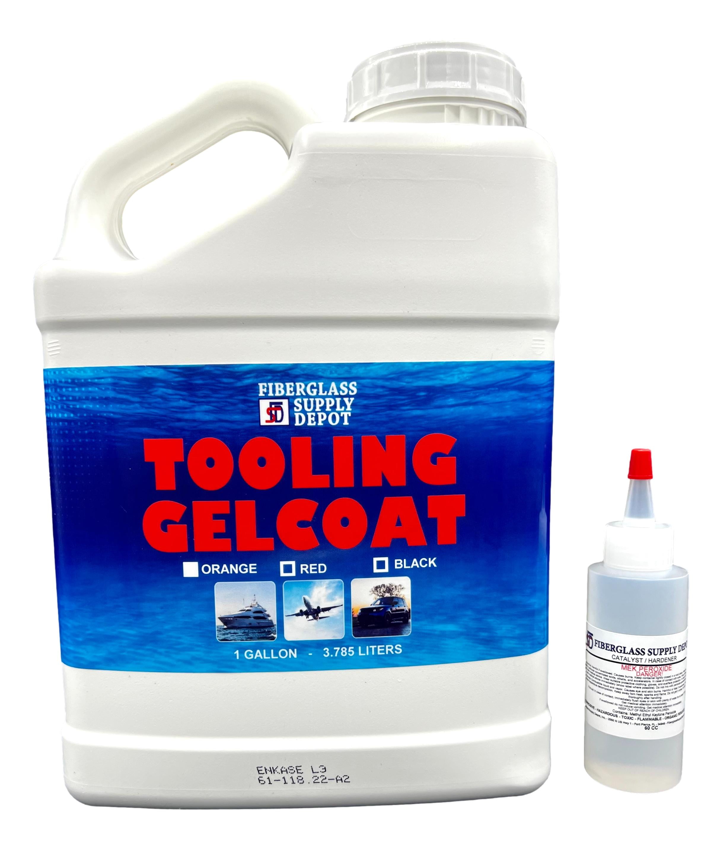 Red Tooling Gelcoat for Molds, etc. Gallon with 60cc Hardener (MEKP