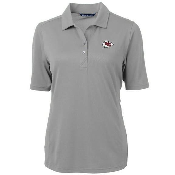 Women's Cutter & Buck Gray Kansas City Chiefs Virtue Eco Pique Recycled Polo