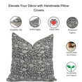 thumbnail image 3 of Fabdivine Block Print Throw Pillow Cover, 24x24 Inch Thick Linen Decorative Cushion Cover, Floral Boho Design Black Pillow Cover for Sofa And Couch, 3 of 5