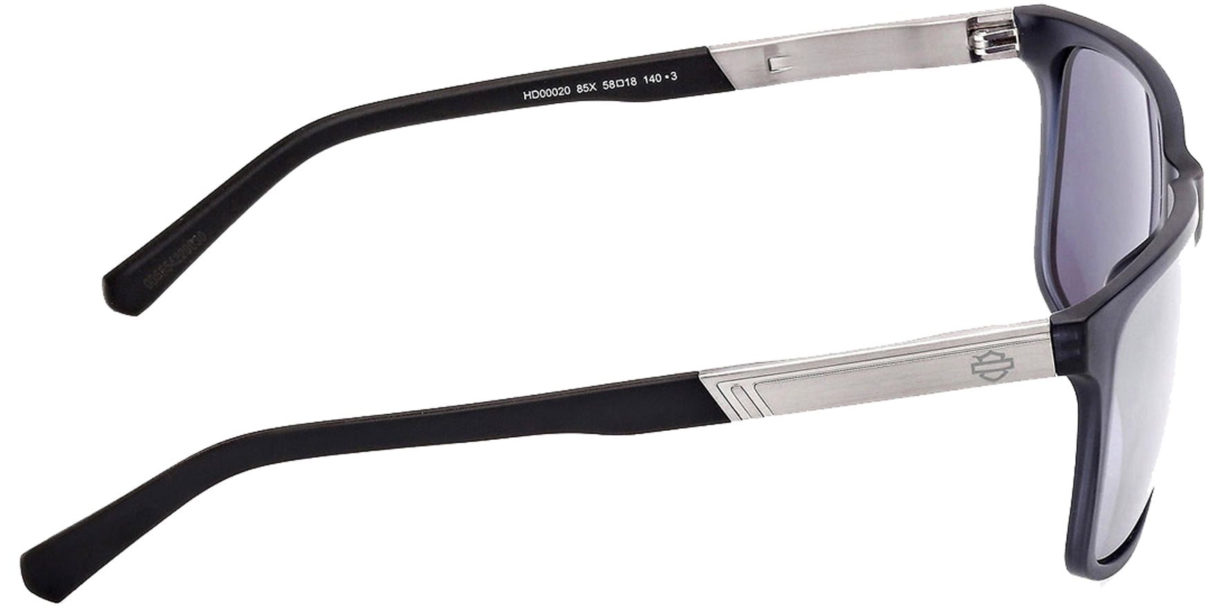 Harley Davidson Men's Translucent Matte Blue Square Sunglasses with Mirror Lens - HD00020 85X