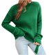 thumbnail image 1 of Suéter de cuello alto decorado con botones de cinta para mujer, prendas de punto sueltas de manga larga para otoño e invierno Pompotops FGAJ22538, 1 of 6