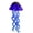 Royal Blue, variant on Purple Blown Glass Jellyfish Wind Chime Sea Glass Wind Chimes for Outside Jellyfish Wind Chimes Outdoor Sea Glass Decor for Patio Garden Balcony Porch(14in)