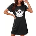 thumbnail image 4 of WJHWSX Womens Nightgown,Nightgowns for Women,Breathable,Slip-On,Printed,Black,L(US:8), 4 of 5