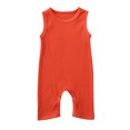 thumbnail image 1 of Infant Solid Color Romper, Sleeveless Round Collar Ribbed Cloth One-piece, 1 of 8