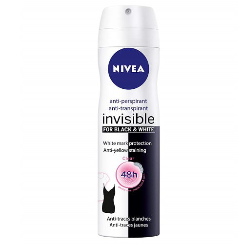Nivea Invisible for Black & White Spray Deodorant for 150 Ml (Pack of 8) - Walmart.com