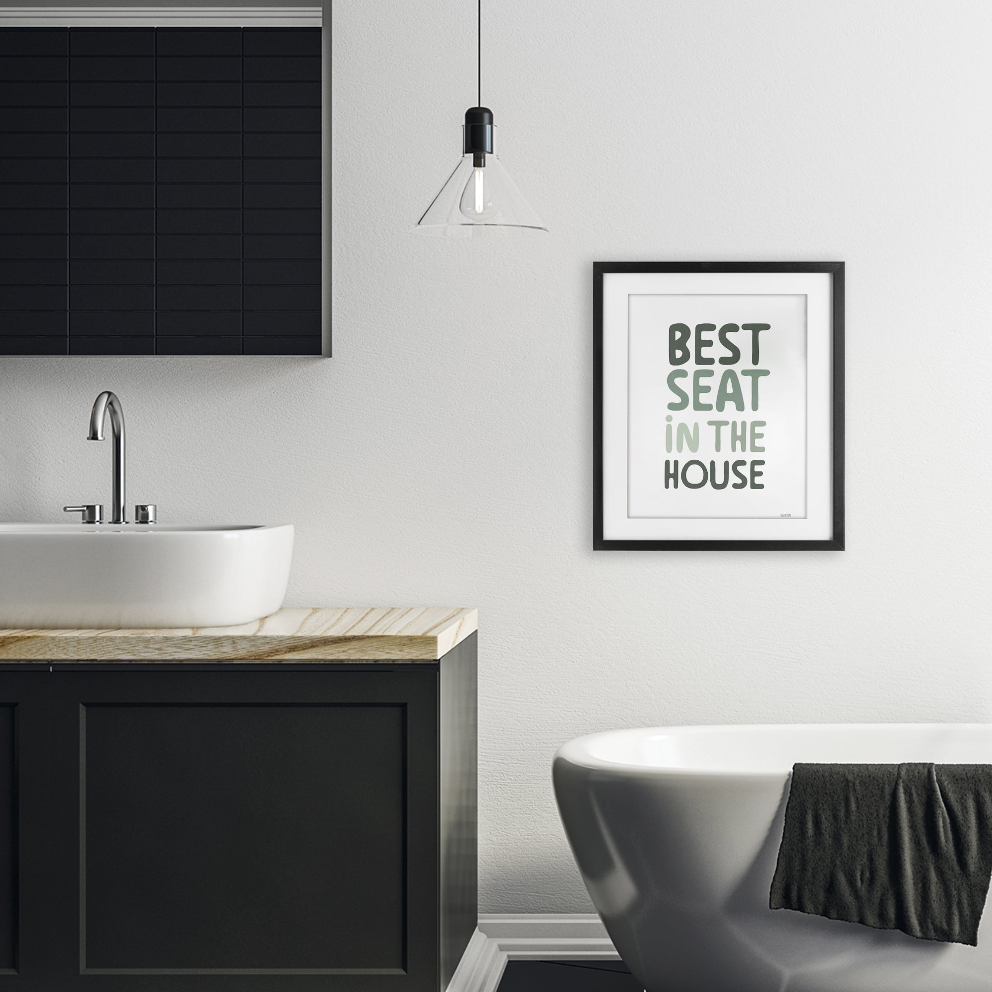 Stupell Industries Green Best Seat in House Black Framed Print Under Glass, design by House Fenway