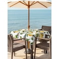 thumbnail image 4 of Square Outdoor Tablecloth with Umbrella Hole Summer Yellow Lemons Outside Table Cloth Waterproof Patio Table Cover Green Leaves Flowers Country Plants Zipper Tablecloths for Picnic Camping 54x54 Inch, 4 of 8