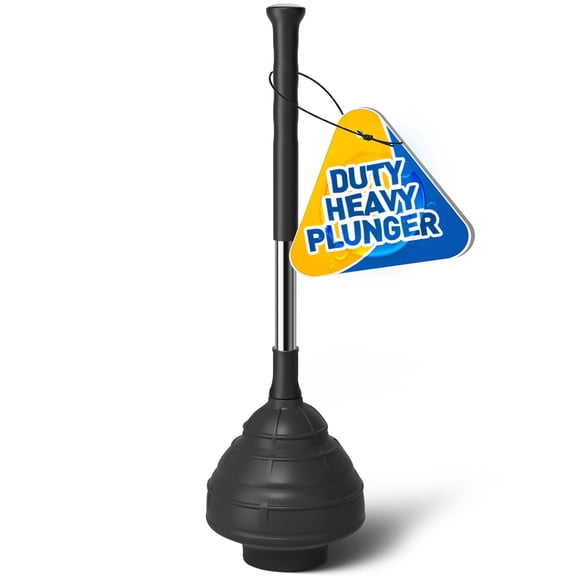 propuri Heavy Duty Toilet Plunger - Powerful Clog Removal,Plungers for Bathroom,Bathroom Accessories,Cleaning Supplies,Home Essentials,Bathroom Decor,Toilet Bowl Cleaners,Black