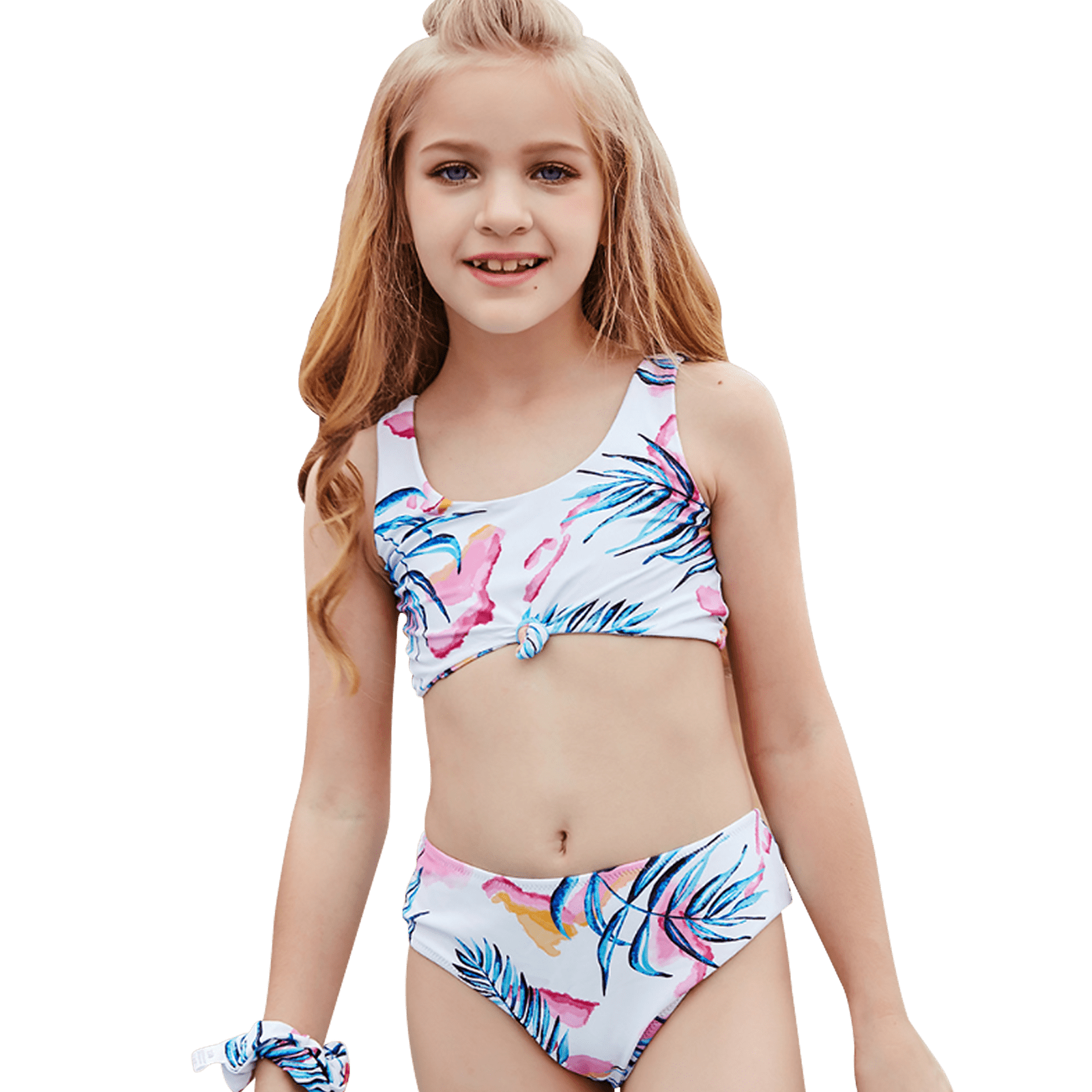 Kids Girls 2/3 PCS Bikini Swimwear Swimsuit Vest Top+Shorts Bottoms Beachwear 