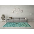 thumbnail image 3 of Ahgly Company Indoor Rectangle Oriental Light Blue Traditional Area Rugs, 7' x 9', 3 of 4