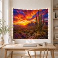 thumbnail image 5 of Saguaro Cactus in Sunset Desert Landscape, Dramatic Digital Art for Nature Enthusiasts, Southwestern Themed Decor, Housewarming Gift Tapestry Wall Hanging for Living Room and Bedroom, 5 of 7