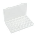 thumbnail image 1 of EeaseCA 28 Compartments Jewelry Box Transparent Nail Art Beads Container Empty Storage Case Holder Manicures Organizer (White), 1 of 7