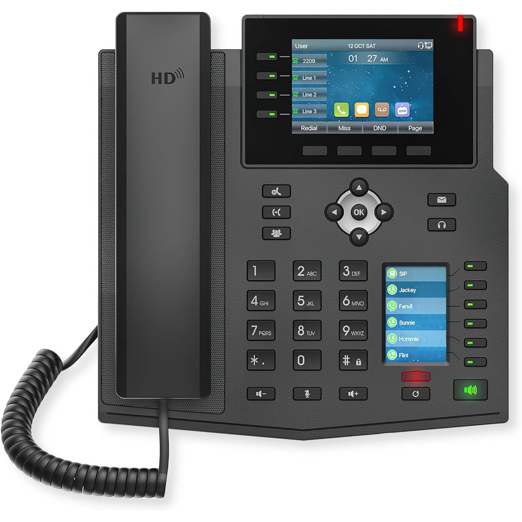 Fanvil X5U-V2 VoIP Phone, Dual Color Display, Dual Screen, Bluetooth, PoE, GBE, Business IP Phone, 6-Way Conference, 30 Programmable Keys, Power Adapter Not Included