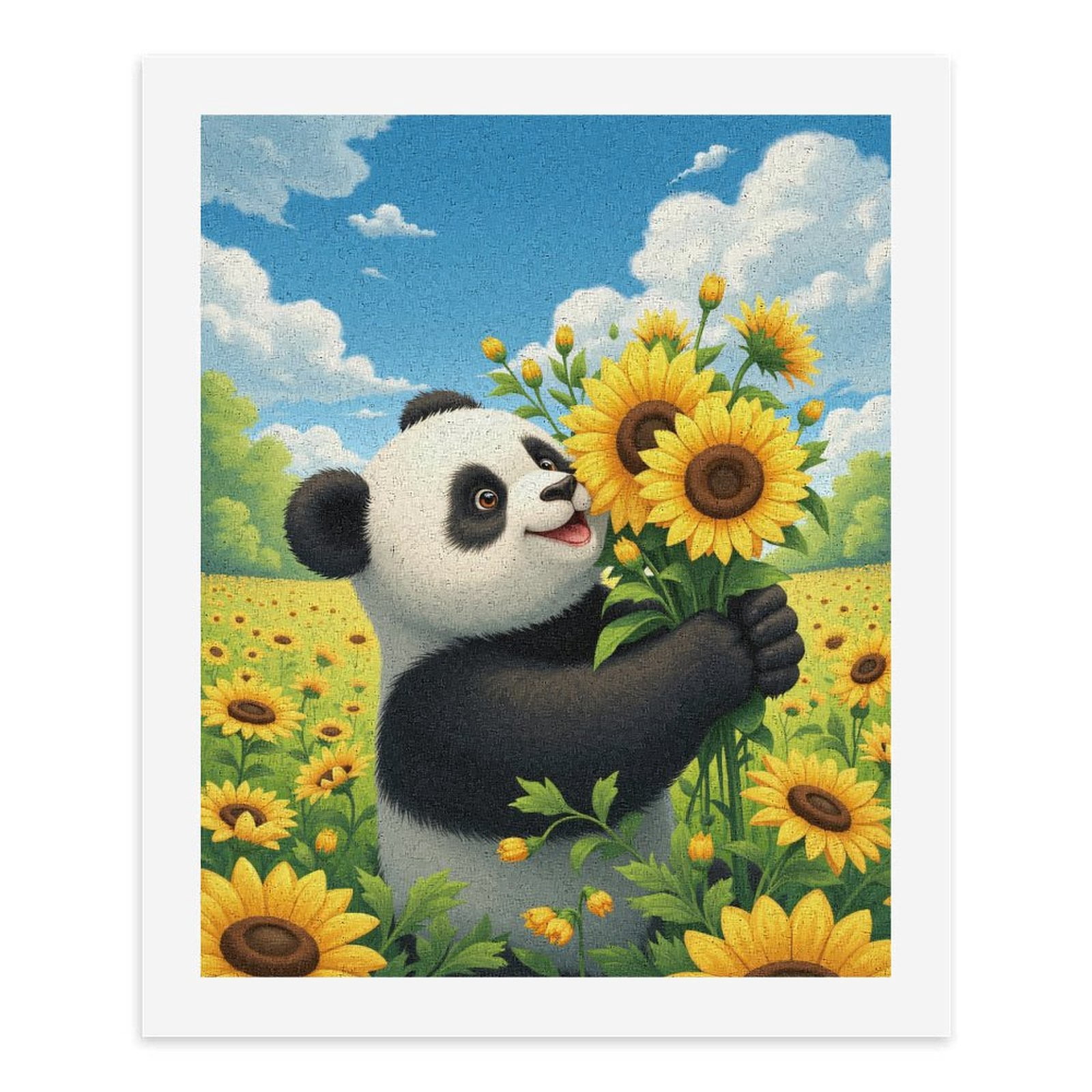 Paint by Numbers Kit for Adults, Panda Joyful Sunflower Field Paint by Numbers, Easy Paint by Numbers Kit for Adults Beginner, DIY Adult Paint by Number Kits on Canvas, 12x16in Home Decor