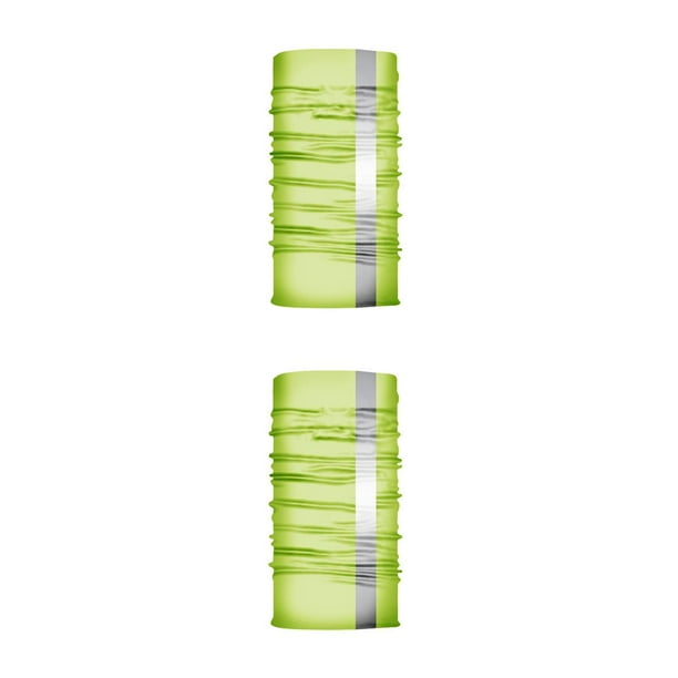 Advancent Cuello polaina pasamontañas cara multifunción bandana reflectante diadema envuelve deportes ciclismo escalada amarillo verde amarillo verde 2piezas