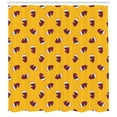 thumbnail image 3 of Playroom Shower Curtain, Chess Game Icons Horse Pieces Pattern Intellectual Game Kids Design, Fabric Bathroom Set with Hooks, 69W X 70L Inches, Marigold Purple Turquoise, by Ambesonne, 3 of 3