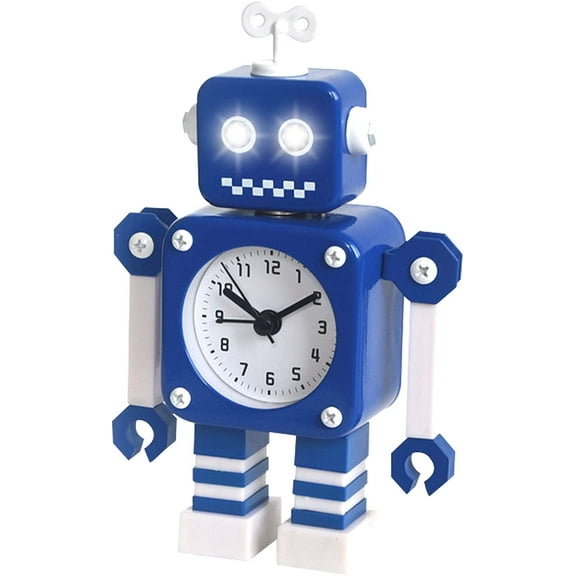 Non-ticking robot alarm clock
