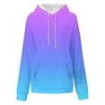 thumbnail image 3 of Brondbend Hoodies for Woman Pullover Hoodies for Women Long Sleeved Drawstring Pocket Pullover Gradient Color Casual Loose Tops Lady Gym Workout Fall Winter Wear Purple, 3 of 4