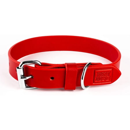 PawMob Genuine Leather Dog Collar, Premium Soft Smooth & Thick Leather