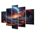 thumbnail image 2 of Designart "Space Dreams in Orange and Black II" Galaxies Metal Wall Art Set, 2 of 5