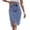 Blue, variant on Women's Front Slit Blue Denim Skirt Pockets High Waist Slim Zipper Fly Midi Skirts Spring Female Casual Streetwear