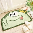 thumbnail image 1 of 40x60cm Semi-Circular Quick-Dry Bathroom Mat, Anti-Slip Absorbent Toilet Rug, Machine Washable Sanitary Floor Pad for Shower, 1 of 2