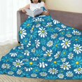 thumbnail image 6 of Honeii Daisies Flowers Print Fleece Blanket - Throw Blanket for Bed, Sofa, Couch, Camping, and Travel , Microplush Ultra Soft Warm Blanket-50"x40", 6 of 7