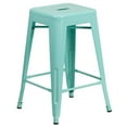 thumbnail image 2 of Pemberly Row 24" Metal Backless Counter Stool in Mint Green - Set of 3, 2 of 7