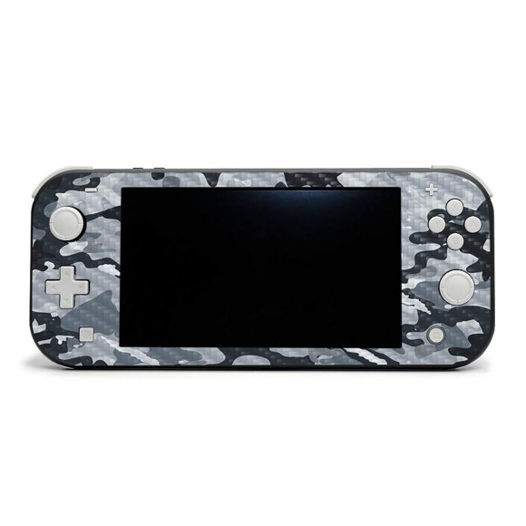 MightySkins Carbon Fiber Skin for Nintendo Switch Lite - Gray Camouflage | Protective, Durable Textured Carbon Fiber Finish | Easy to Apply, Remove, and Change Styles | Made in The USA