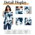 thumbnail image 5 of Cuteduck Women's Plus Size Fall Printed 3/4 Sleeve Tunic Casual V-Neck Lightweight Dressy Blouse Loose Casual Top 1X-5X, 5 of 7